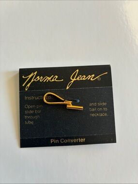 Vintage Norma Jean Deadstock Gold Pin Converter Brooch Accessory
